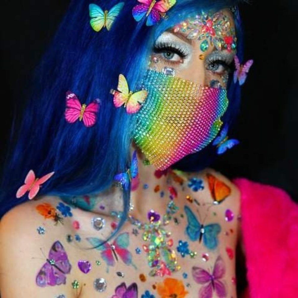 LRAVE Festival Multi Color Crystal Tiara Face Jewel